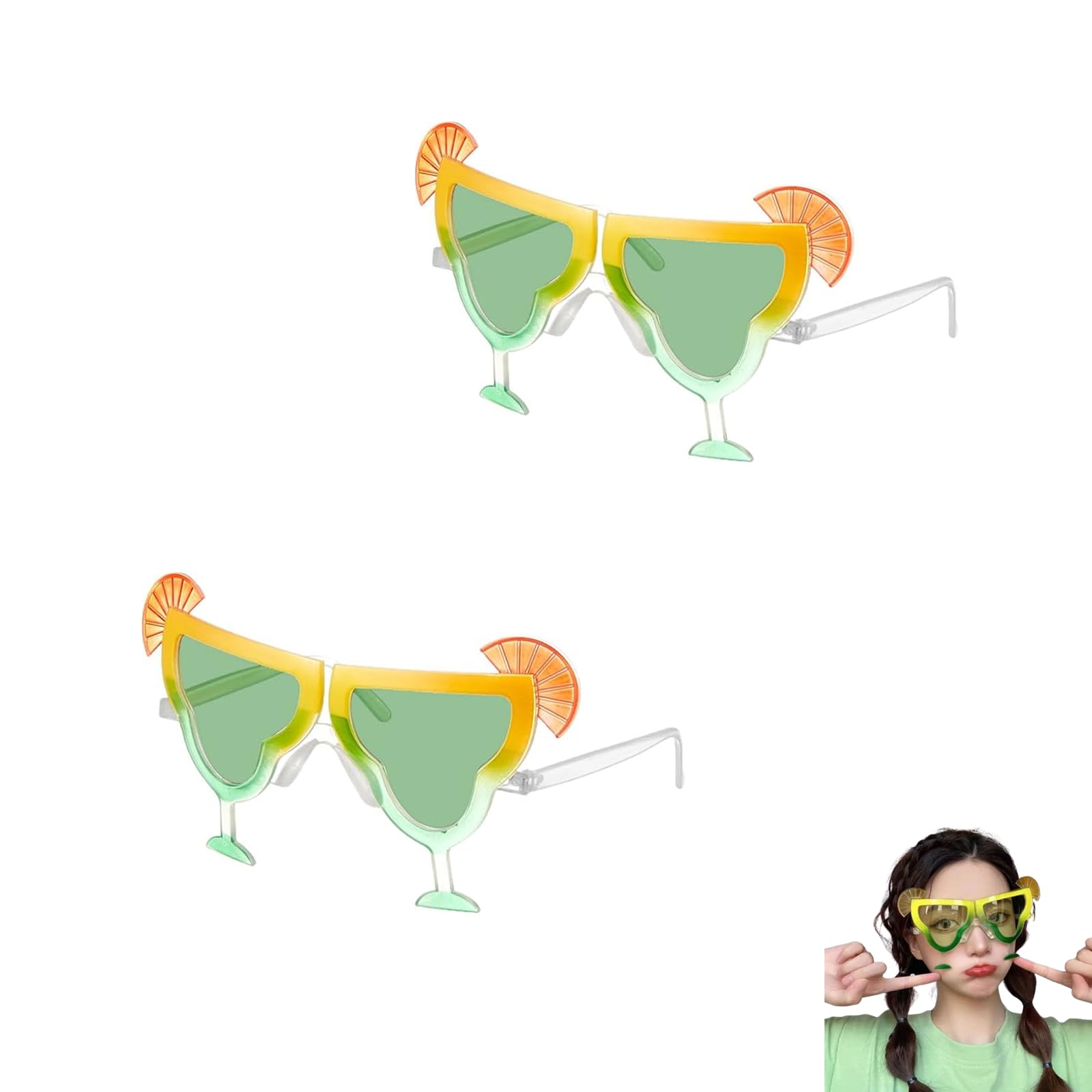 NffPOTRee 2 PCS Luau Party Sunglasses Novelty Glasses Margarita Fanci-Frames Margarita Costume for Beach Themed Party Supplies Decoration(Random Color)