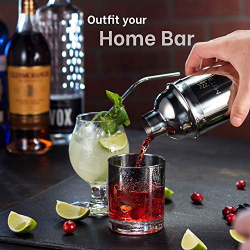 Mitbak Bartender Kit | 20-Piece Bar Accessories Set | Look Like A Pro With 25 OZ Cocktail Shaker Bottle, Strainer, Jigger, Steel Straws, Whiskey Stones & More | Excellent Gift - Thumbnail 3