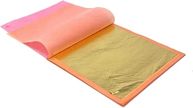 24 Karat Edible Gold Leaf by Slofoodgroup (25 Sheets Gold Leaf per Book) Gold Leaf Sheet Size 3.15in x 3.15in Loose Leaf Sheets - coolthings.us