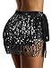 qikqik Black Sequin Skirt - Sparkly & Glittery Women's Fringe Skirt