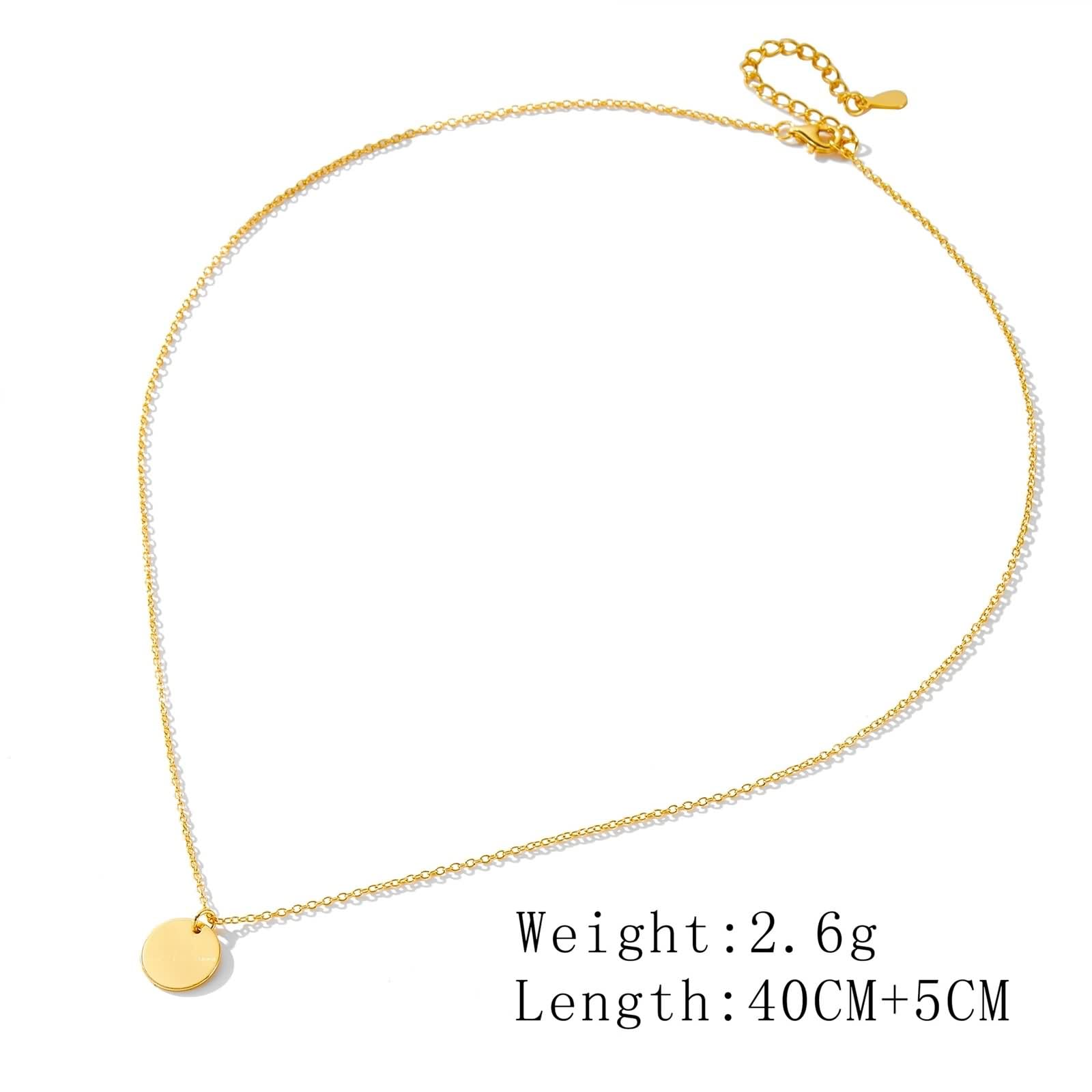 Collane Donna Oro, Collana Lunga Elegante Ciondolo Catenina Gioielli Oro Giallo 9K/14K/18K Piatto Semplice 40+5cm