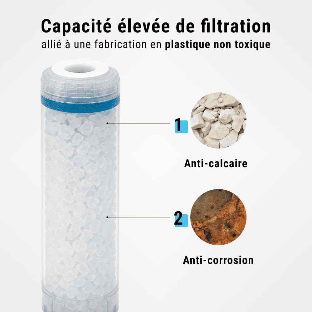 Filtre à eau double 9' 3/4 + pack anti calcaire
