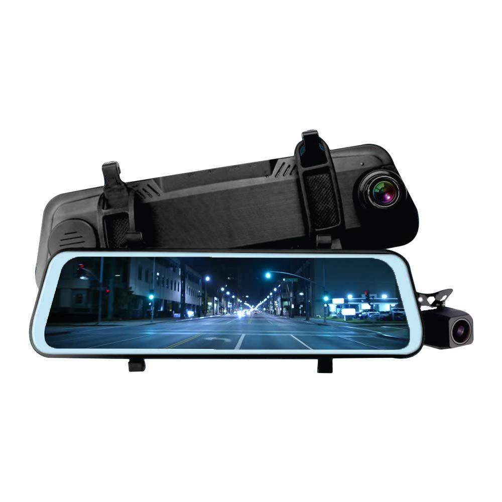 Suzec Moco M08 Rearview Dash Cam Wide with HD Rear Camera, Dual Channel