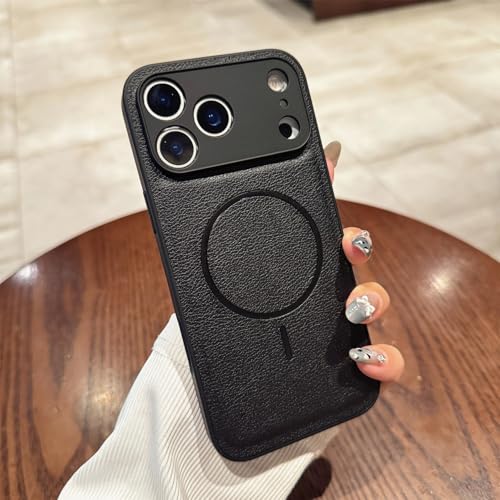 Étui iPhone 13 magnétique en cuir et silicone antichoc de couleur noire