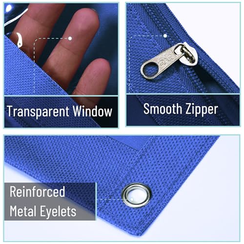 Image of Mr. Pen- Pencil Pouch for 3 Ring Binder, 2 Pack, 10 inchx6.75 inch, Smooth Zipper, Clear Window, Large Capacity Pencil Case with 3 Reinforced Grommets for School, Office, Supplies Storage
