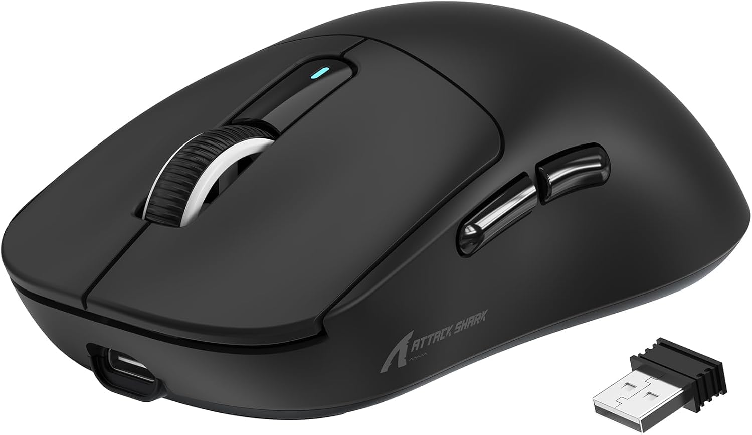 ATTACK SHARK Ratón superligero X3 de 49 g con cinta adhesiva, PixArt PAW3395 Gaming Sensor, BT/​2.4G Wireless / Wired Gaming Mouse, 6 DPI 26000, batería de 200 horas, Office Mice for Win11/​Xbox/​PS/​Mac