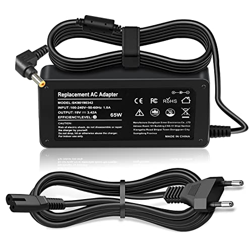 Cargador 65W 19V 3.42A para Toshiba A3822U-1ACA PA3714U-1ACA PA3917U-1ACA PA3715U-1ACA, satélite C850 C50 L755 C855 L745 P50 C855D C55D S55T L5T 655 L. 745 L745D L750 A505 Cover