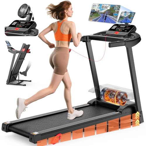 Image of Treadmill with Incline for Home, 3-in-1 Folding Treadmill with 400LBS Capacity, 7.5MPH or 10MPH, 16'' or 18'' Wide Belt, 64 Programs, APP Control, Shock Absorption, Brushless Fan & Knee Support