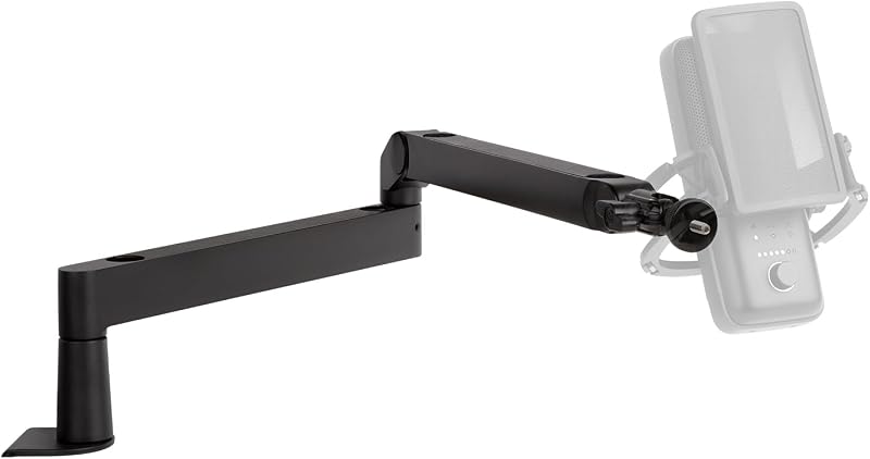 Brazo de micrófono Elgato Wave Brazo de micrófono de perfil bajo | Se coloca debajo de la línea del hombro, rotación de 360 ​​grados, canales magnéticos para cables, construcción totalmente metálica, soporte totalmente ajustable