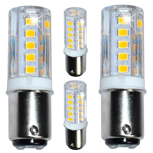 HQRP 4-Pack Navigation and Anchor Light Ba15d Bayonet Base 24LEDs Dual Contact SMD LED Bulb Warm White 12-24 Volt DC