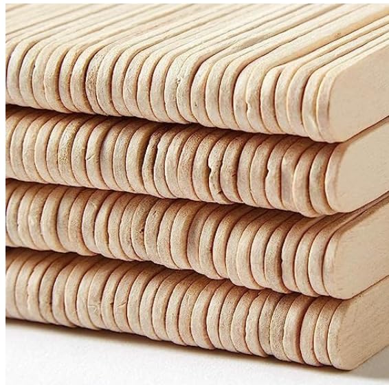 Natural Wood Craft Sticks, Large Plain Wooden Popsicle Sticks, 150 mm, Pack of 100-image-19