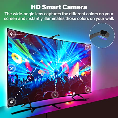 Image of Sengled Ambient TV LED Backlights with Camera, Smart Strip Light for 50-60 inch TVs PC, (TV Sync Supports Off-line) WiFi RGB Lights, Works with Alexa & Google Assistant, App Control, Sengled Vision G2