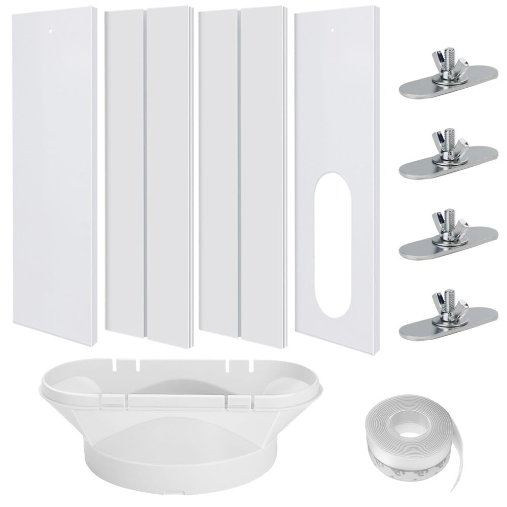 Kit Calfeutrage Climatiseur, TGKYK 4PCS Joint de Fenetre Climatisation Réglable, Calfeutrage Fenetre Climatiseur, Kit Fenetre Climatiseur Mobile, Adaptateur Tuyau Climatiseur Mobile 13cm