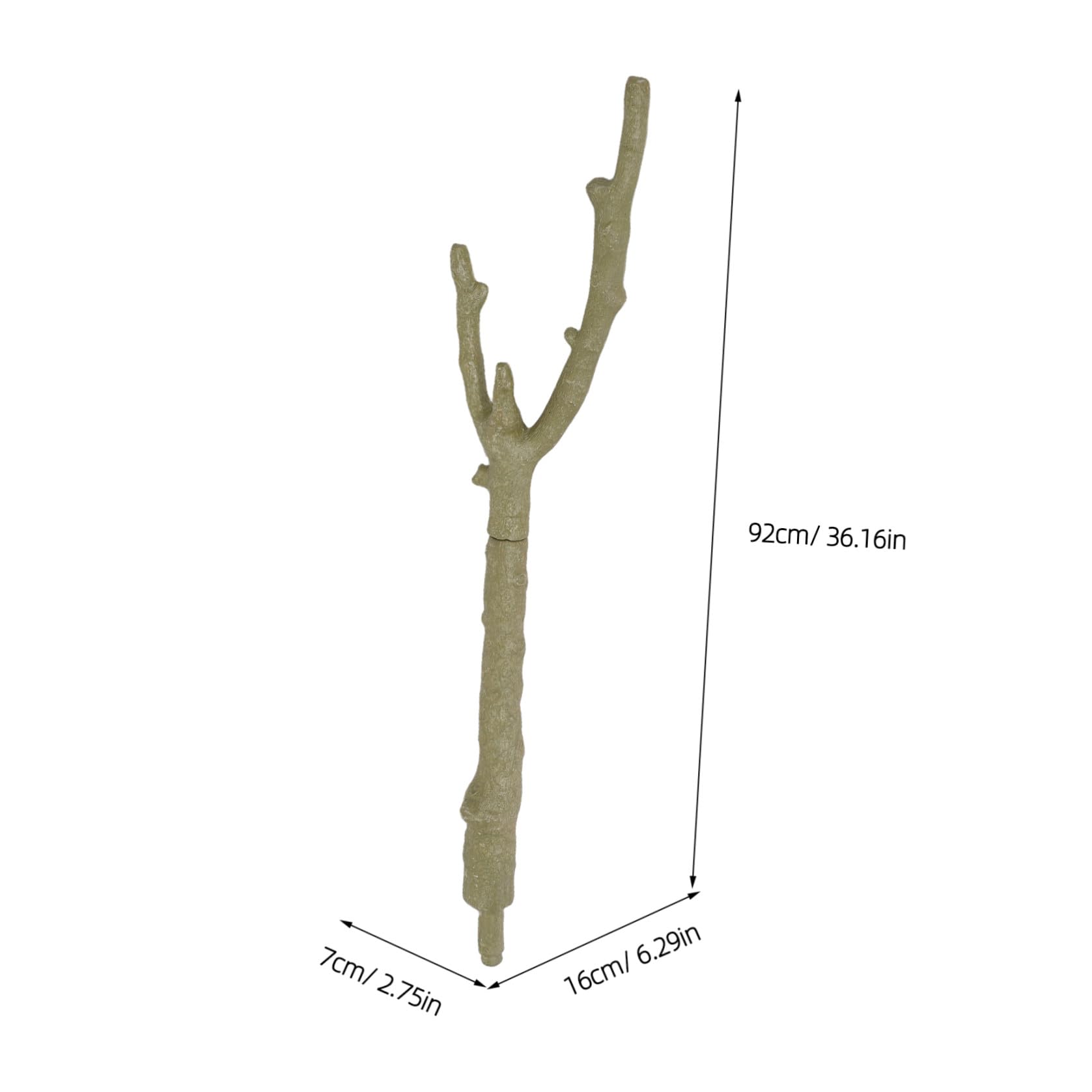 TEHAUX Rama Artificial sin Hojas de Plástico de 91cm Textura de Madera