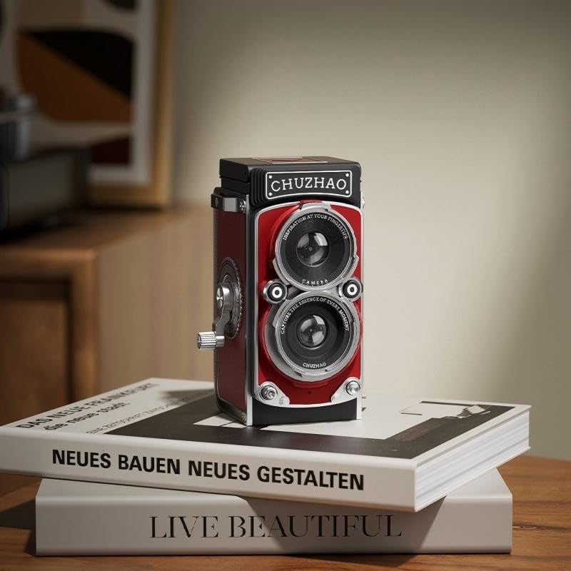 Mini Retro Digitalkamera, Vintage kleine Videokamera tragbar, 1080P FHD Video 12MP Autofokus für Kinder Studenten Anfänger Geschenk (rot)