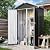 Aoxun Vertical Metal Tool Cabinet 3.5x2FT, 32 Cu.Ft Weatherproof Outdoor Storage Shed with Floor & Adjustable Shelves, Space-Saving Design for Garden, Garage, Patio