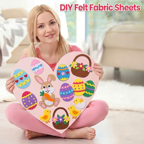 Image of Moukeren 360 Pcs 8 X 8 Inch Felt Sheets, 20 Colors | Stiff Fabric Squares Ideal Craft Sewing, DIY Patchwork Projects, Nonwoven Material, Bulk Supply Holiday and Festival Decor
