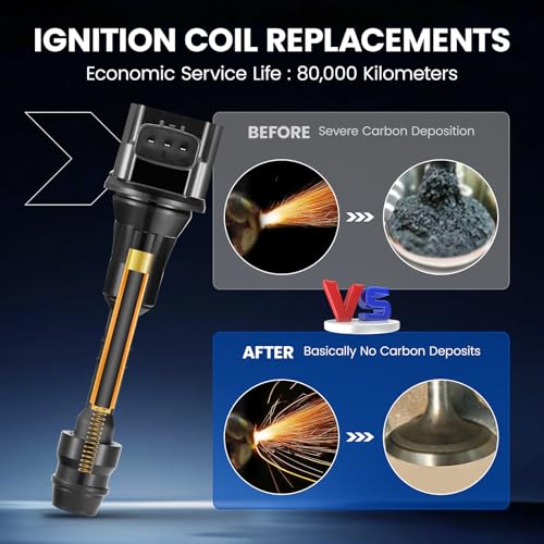 Image of Set of 8 Ignition Coil UF510 Compatible with Nissan TITAN Armada Pathfinder Armada 2004-2007 Compatible with INFINITI QX56 2004-2007 5.6L V8 Replacement for 5C1482 C1483 224487S015 1788335