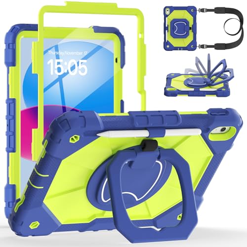 Étui iPad 2022 antichoc vert marine avec porte-crayon