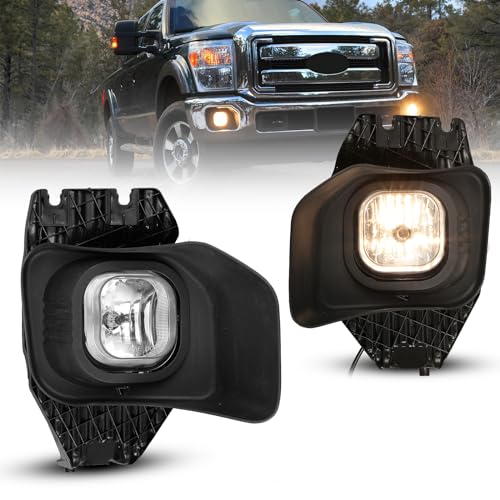 AUTOFREE Fog Lights for Ford F-250/ F-350/ F-450/ F-550(SUPER DUTY) 2011-2016 with Bulbs H10 12V 42W OE Fog Lamps Replacement Wiring Kit & Switch Included- 1 Pair(Clear Lens)