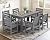 SERWALL Patio Dining Set for 6, Outdoor Dining Sets for 6 Person with 1 Umbrella Hole Cut-Out Rectangular Table and 6 Chairs, HDPE Dining Sets for Garden, Backyard, Poolside, Gray
