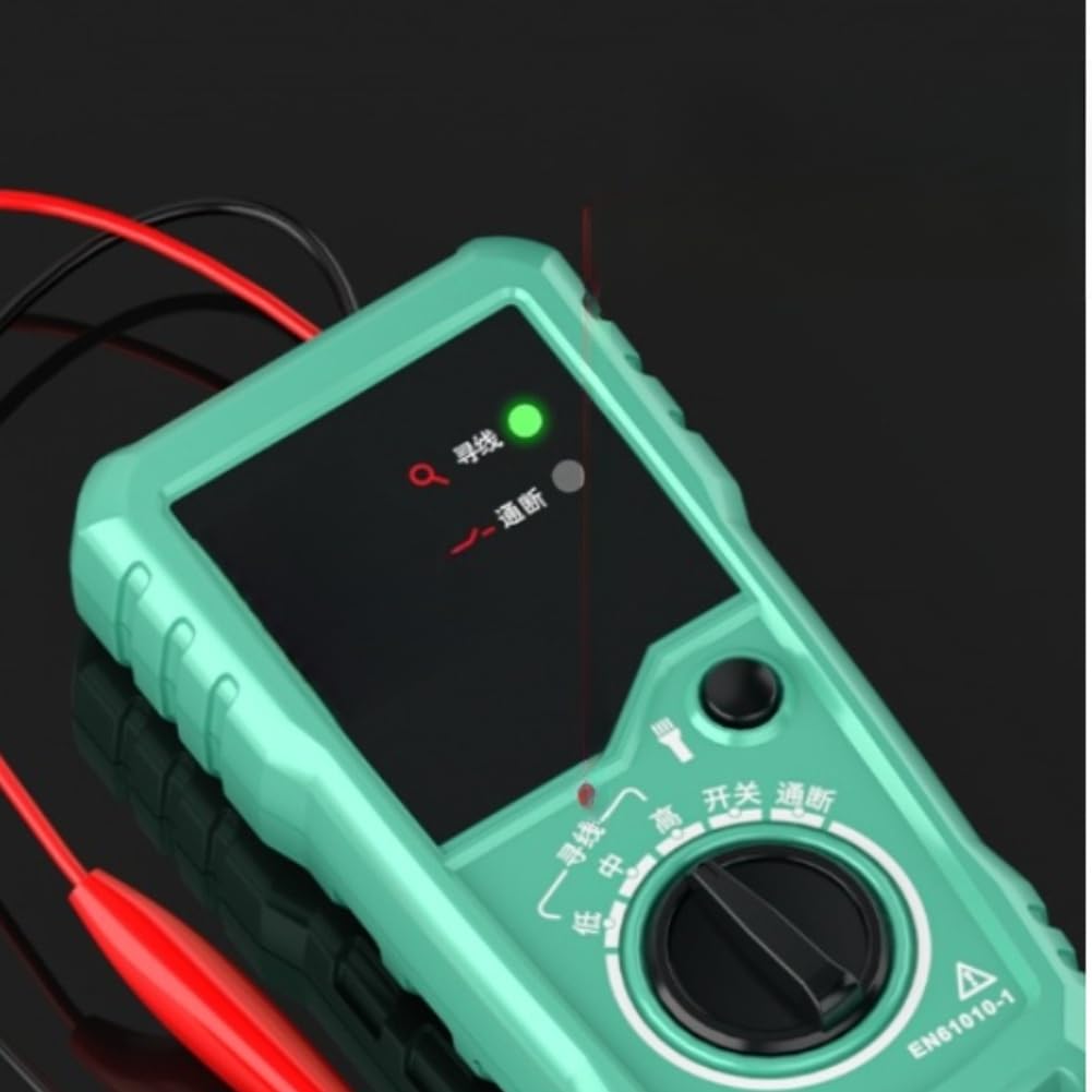 Detector de cables subterráneos, para líneas eléctricas de pared, cables de red y líneas telefónicas, sensibilidad ajustable hasta 2 m de profundidad, kit verde compacto