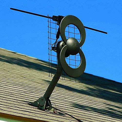 Antennas Direct Clearstream 2V Tv Antenna, 60+ Mile Range, Uhf/Vhf, Multi-Directional, Indoor, Attic, Outdoor, Mast W/Pivoting Base, Mast Hardware, Adjustable Mast Clamp, Sealing Pads, 4K Ready, Black – C2V-J3 #TOP5