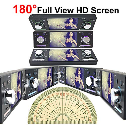 CACA Single Din Car Stereo Receiver with Bluetooth FM Radio in-Dash/4.1inch HD Digital Screen/MP3/MP4/MP5 Video Player with Rear View Camera and Wireless Remote Control