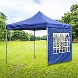 rosemaryrose Carpa plegable impermeable de 3 x 3 m para fiestas, toldo al aire libre con paredes laterales, panel de pared instantáneo a prueba de lluvia para tiendas de campaña al aire libre