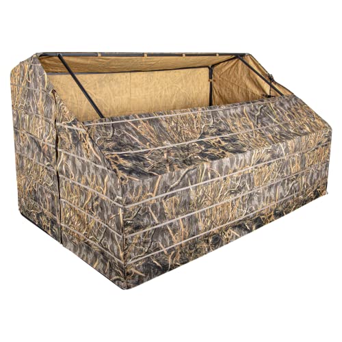 G-Blind 4-Person Hunting Blind | Unique G-Shaped Frame Waterfowl Blind in Mossy Oak Shadow Grass Habitats Camo