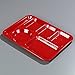 Carlisle FoodService Products Plastic Meal Tray Left-Handed Heavyweight Lunch Tray with 6-Compartments for Schools, Cafeterias, and Dining Halls, Melamine, 14 x 10 Inches, Red