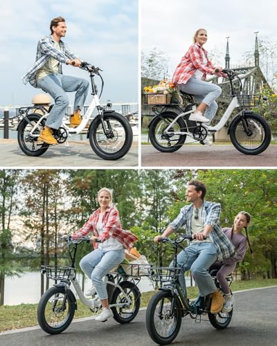 DYU C9 Vélo Électrique,20" Velo Electrique Homme avec 48V 15.6Ah Batterie,748.8WH, Moteur 250W, Ebike Autonomie Jusqu’à 80-150KM,7 Vitesses, Velo Pliant Adulte,VTT Electrique Adulte Femme – Image 8