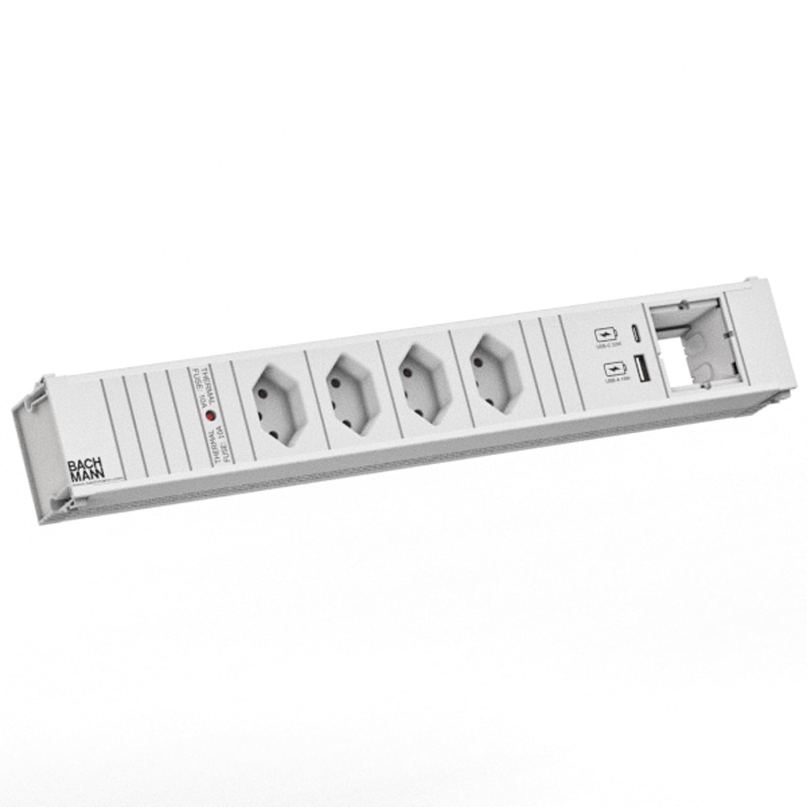 BACHMANN CONI 4xCH 0° 1xUSB A/C 22W 1xCM 0.2m GST18 RAL9010