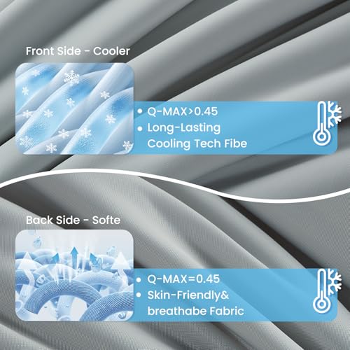 Topcee Cooling Comforter 60"x90"-Cooling Blanket Everlasting Cold Touch for Hot Sleepers-Q-max 0.35 Double-Sided Lightweight Design Summer Ice Blanket for Night Sweats-Grey Twin - Image 5