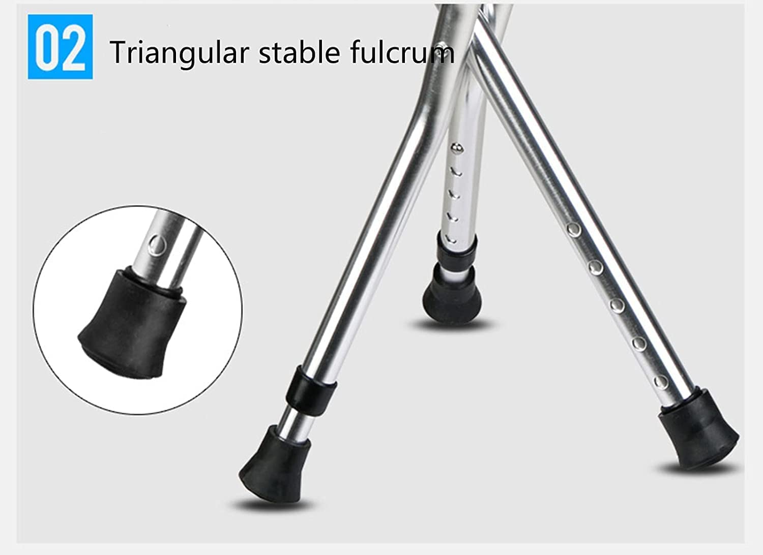 Muletas para Personas Mayores con luz LED Bastones Plegables de Aluminio portátiles Bastones Ajustables en Altura para Trabajo Pesado/B