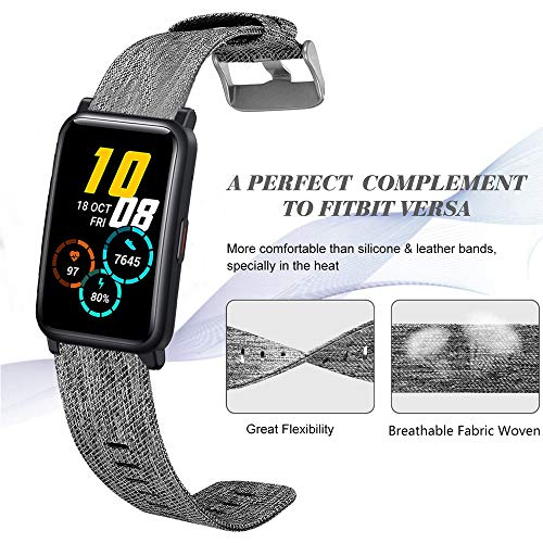 Compatible for Honor Watch ES Bands LvBu Breathable Nylon Woven Fabric Replacement Accessory Strap Compatible for Honor Watch ES Smartwatch (Grey) - Image 3