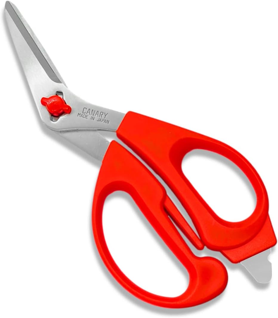 CANARY Japanese Kitchen Scissors Angled, Made in JAPAN, Dishwasher Safe