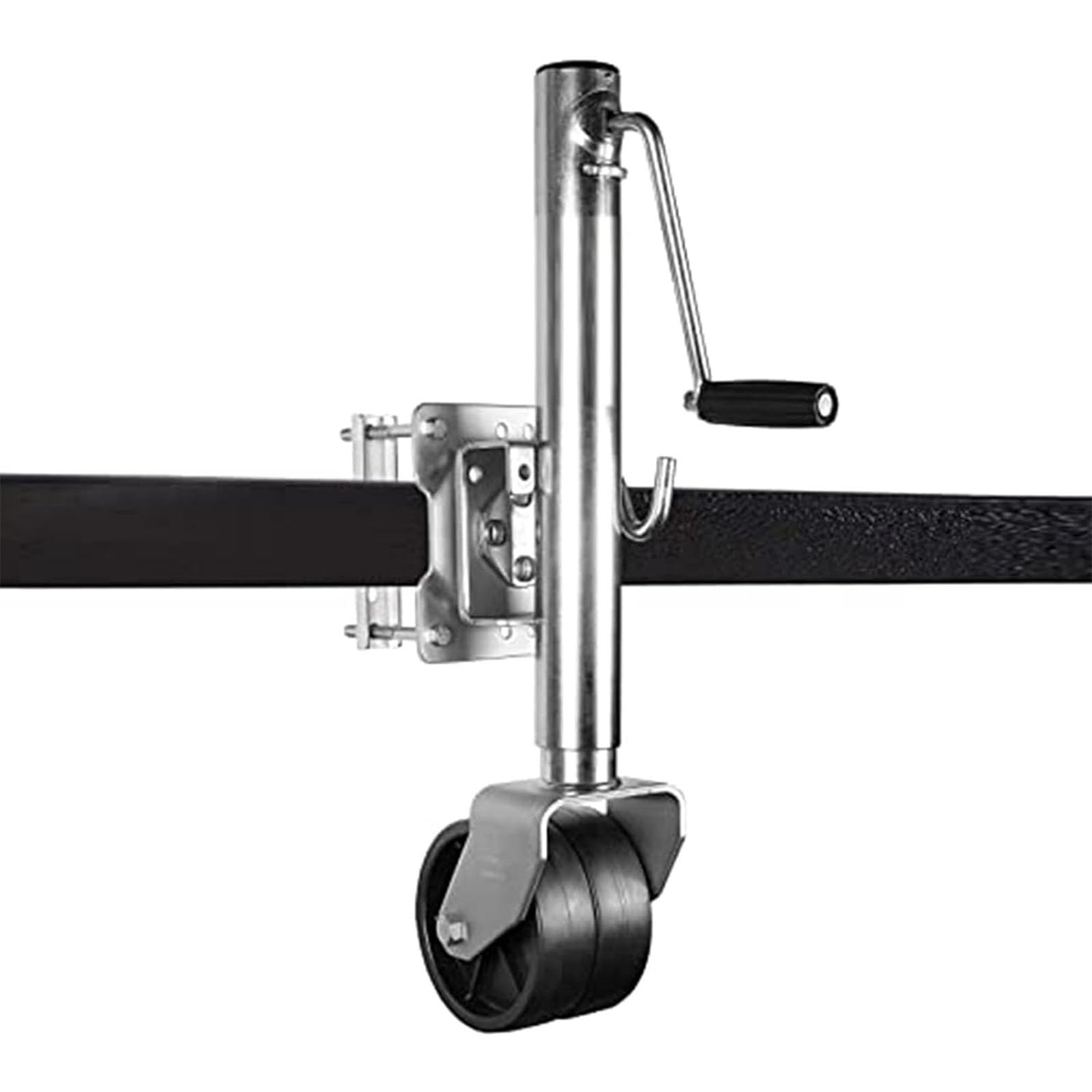 Soporte De Rueda Guía Plegable De Acero Galvanizado - Rueda Jockey De Remolque, con Ruedas Dobles De 6", Gato De Lengüeta Giratorio Atornillado, Elevación De 10", 1500 Libras/para Caravanas