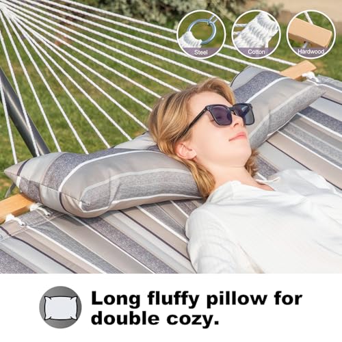Image of GAFETE 2 Person Hammock with Stand for Outside, Heavy Duty Steel Stand