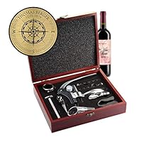 AMAVEL 10-delige Wijnsommelier Set In Houten Geschenkdoos - Perfect Wijncadeau