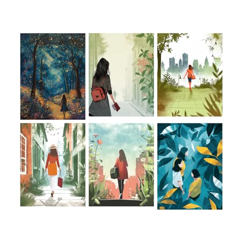 Image of SiddArtify Enchanted Forest - Cityscape Journey Art Print Set - 300GSM Board - 12x18 Inch - Pack of 6 Wall Room Decoration art Poster Prints