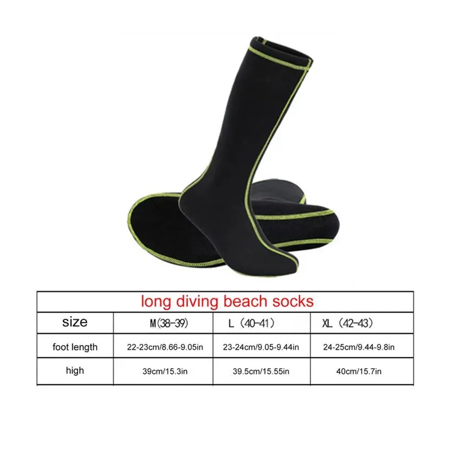Calzari Sub Calzini Da Muta In Neoprene Antiscivolo, Anti-sabbia, Elastici, For Beach Volley, Calzini Lunghi Fino Al Ginocchio For Nuoto E Immersioni