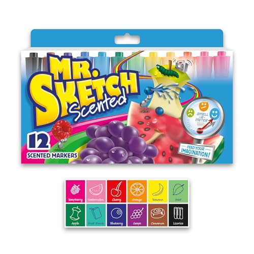 Image of Mr. Sketch Scented Markers, Chisel Tip, Assorted Colors - Fun for Kids, Coloring, Spark Creativity, Arts & Crafts, 1 Count (Pack of 96)