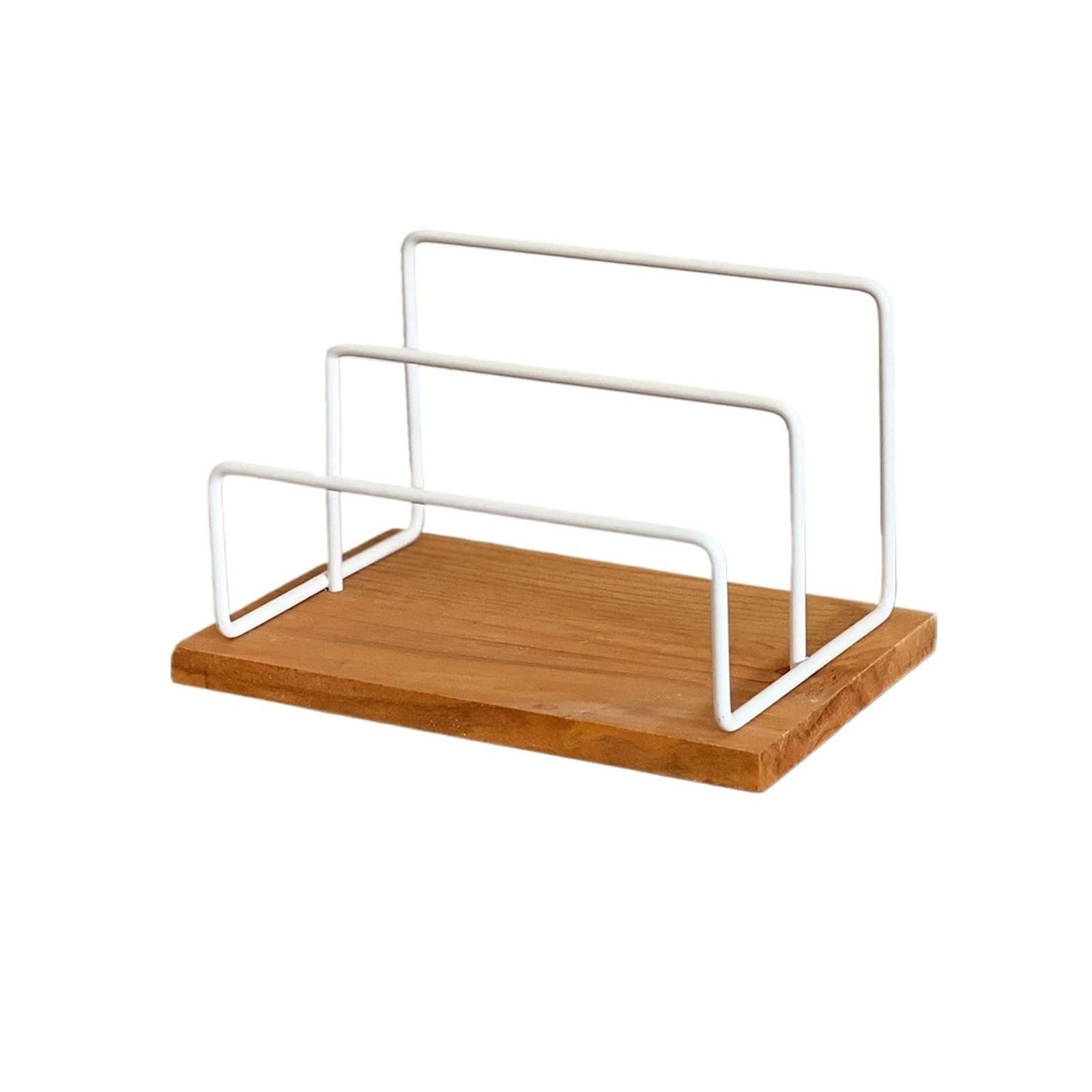 Hhaoran-9868 CD Holder Tabletop Wooden Vinyl Record Rack CD Albums Holder with Metal Bracket CD/DVD Rack