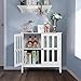Yaheetech Storage Sideboard Buffet, Wooden Storage Cabinet with Glass Door for Home Kitchen Hallway Dining Room, Console Table Server Display, White