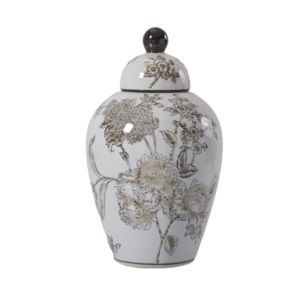 SBJKLYRN ceramic jar， Decorative Ginger Jars Ancient Chinese Porcelain Ceramic Temple Jar with Sealed Lids Home Kitchen Dining Temple Jar