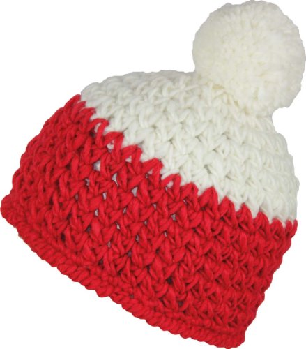 Ultrapower Red Hot ASPET Gorro de Lana | Diadema Interior | Gorra de Invierno | Gorro de Ganchillo | Bobble el Sombrero, Red Hot Farben_2:Farbe 19 / Weiß