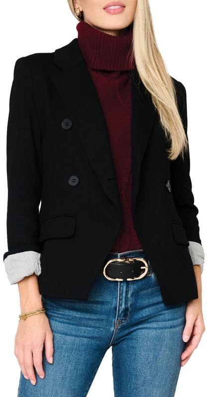 GIBSONLOOK Women's Double Breasted Blazer, Casual Work Wear, Fitted Blazer Jacket Open Front Long Sleeve Suit Jacket - Image 6