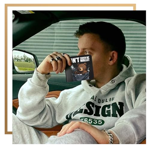 Image of Bistup Teen Boys Cool Wallet - Men Mens Don't Touch My Wallet Leather Credit Id Card Cash Holder Man Black Rfid Blocking Zipper Wallets With Coin Pocket Id Window Aesthetic Teen Boy Male Youth Guys