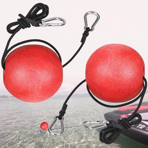 MOPHOEXII Anchor Buoy Float 2 or 4pcs Pool Float Anchor Marker Buoy High Visibility Buoy Float with 51 Bungee Cord & Clip for Pools Water Ski Ropes Anchor Lines Red